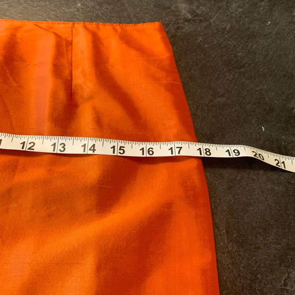 Silk SKIRT SUIT gorgeous orange. Never worn size 8/10 - Picture 13 of 13